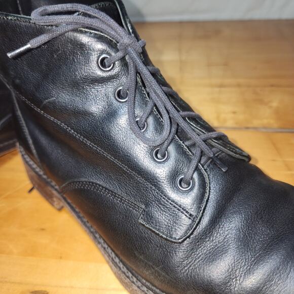 Rag & Bone Black Leather Lace Up Boots - Size 12 - Picture 13 of 13